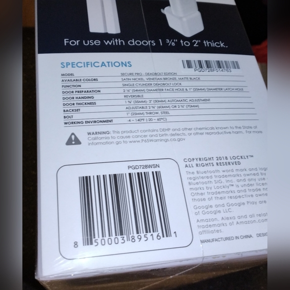 NEW Lockly Secure Pro Smart Lock Deadbolt Version SEALED BOX. Venetian Bronze - Picture 12 of 12